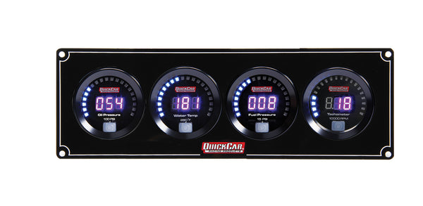 QUICKCAR RACING PRODUCTS Digital 3-1 Gauge Panel OP/WT/FP w/Tach 67-3042