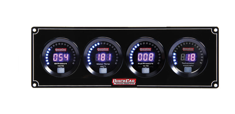 QUICKCAR RACING PRODUCTS Digital 3-1 Gauge Panel OP/WT/FP w/Tach 67-3042