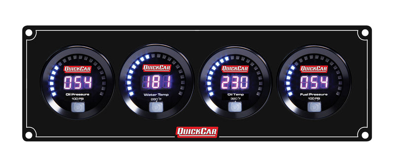 QUICKCAR RACING PRODUCTS Digital 4 Gauge Panel OP/WT/OT/FP100 67-4022