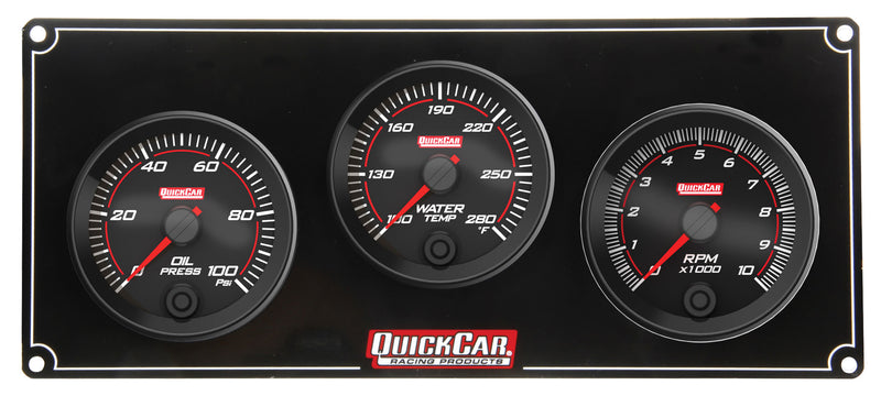 QUICKCAR RACING PRODUCTS Redline 2-1 Gauge Panel OP/WT w/Recall Tach 69-2231