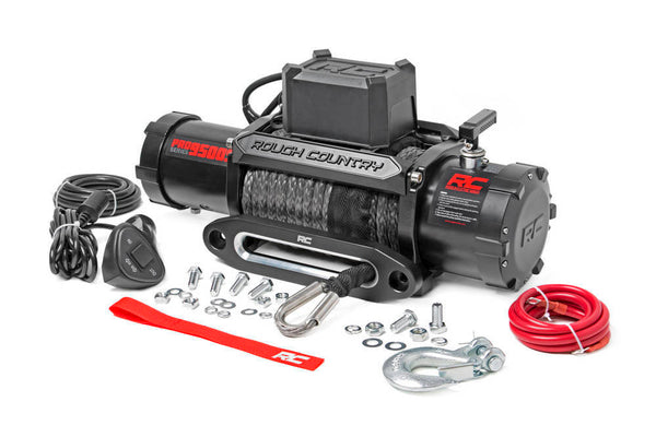 ROUGH COUNTRY 9500lb Pro Series Electr ic Winch Synthetic Rope PRO9500S