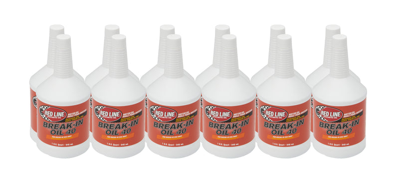 REDLINE OIL Break In Oil 40W Case 12 x 1 Quart Bottles 16004