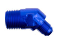 REDHORSE PERFORMANCE 4AN 45Deg Male Adapter to 1/4in NPT Male Blue 823-04-04-1