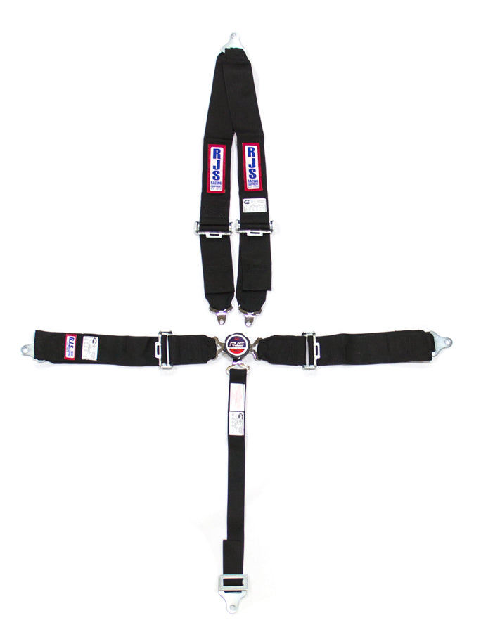 RJS SAFETY 5 PT Harness System Q/R BK Roll Bar 2inSub 1029301