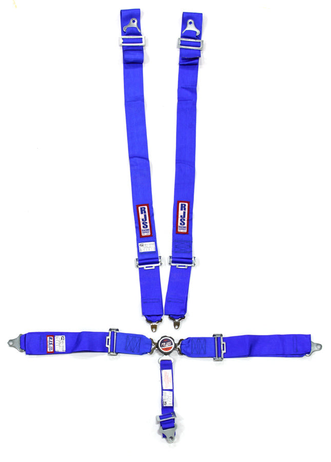 RJS SAFETY 5 Pt Harness System Q/R Blue Roll Bar 2in 1034103