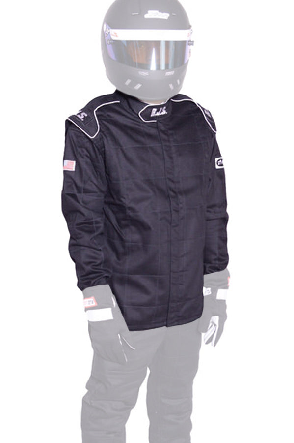 RJS SAFETY Jacket Black Large SFI-1 FR Cotton 200400105