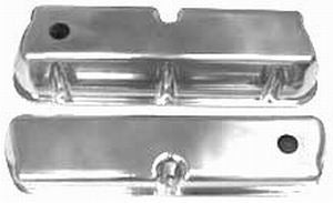RACING POWER CO-PACKAGED SB Ford Aluminum Valve Covers Plain With Hole R6171