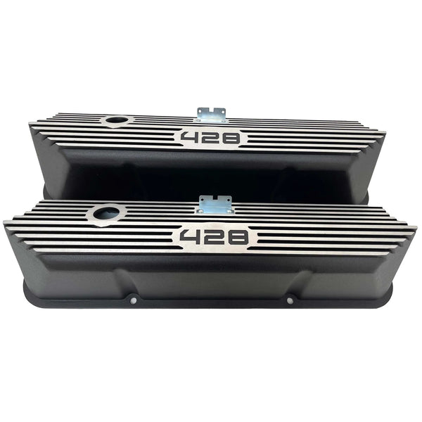 RACING POWER CO-PACKAGED Valve Covers Aluminum Tall Ford 428 CID Logo R7683BK