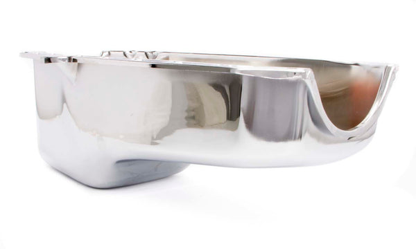 RACING POWER CO-PACKAGED 80-85 SBC Steel Stock Oil Pan Chrome R9092