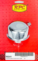RACING POWER CO-PACKAGED Chrome Push In Breather w/Tube 2-3/4in Dia 3/4NK R9241