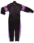 RACEQUIP Black Suit Single Layer Kids Medium Purple Trim 1950593RQP