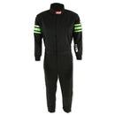 RACEQUIP Black Suit Single Layer Kids XX-Large Green Trim 1950797RQP