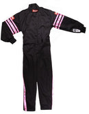 RACEQUIP Black Suit Single Layer Kids Medium Pink Trim 1950893RQP