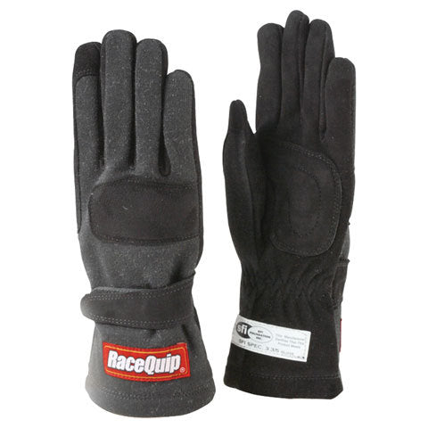 RACEQUIP Gloves Double Layer X-Large Black SFI 355006RQP