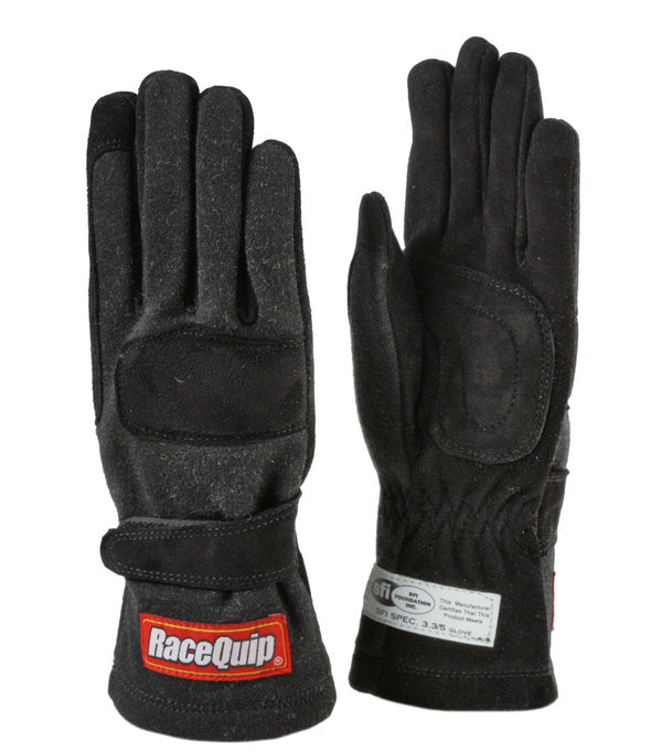 RACEQUIP Glove Double Layer Child Medium Black SFI-5 Youth 3550093RQP
