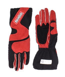 RACEQUIP Gloves Outseam Black/Red Large SFI-5 356105RQP