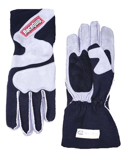 RACEQUIP Gloves Outseam Black/ Gray Large SFI-5 356605RQP