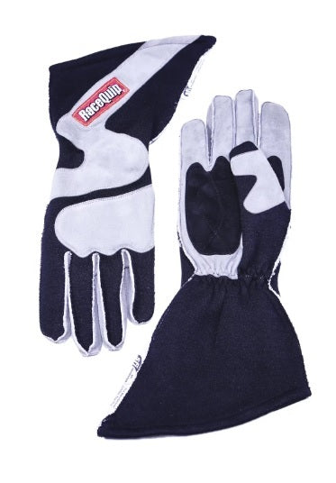RACEQUIP Gloves Outseam Black/ Gray Medium SFI-5 359603RQP