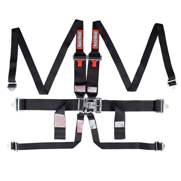 RACEQUIP 6pt Harness Set L&L HNR Black SFI 718008RQP