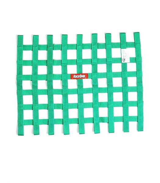 RACEQUIP Ribbon Window Net SFI Green 725075RQP