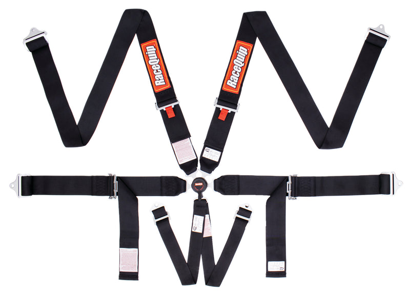 RACEQUIP 6pt Harness Camlock SFI P/U Sportsman Black 744004RQP