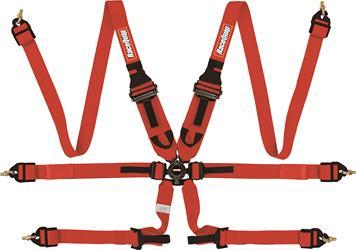 RACEQUIP 6pt Harness Camlock P/D HNR Red FIA 855015RQP