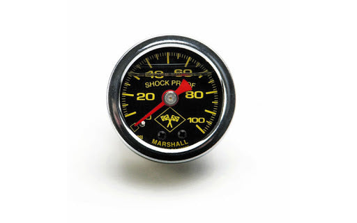 RUSSELL 0-100 PSI Fuel Pressure Gauge Blk Face/Chrm Case 650320