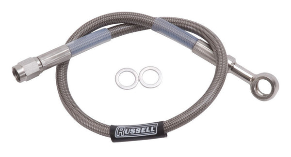 RUSSELL 9in DOT Endura Brk Hose 10mm Banjo to #3 Str 657012