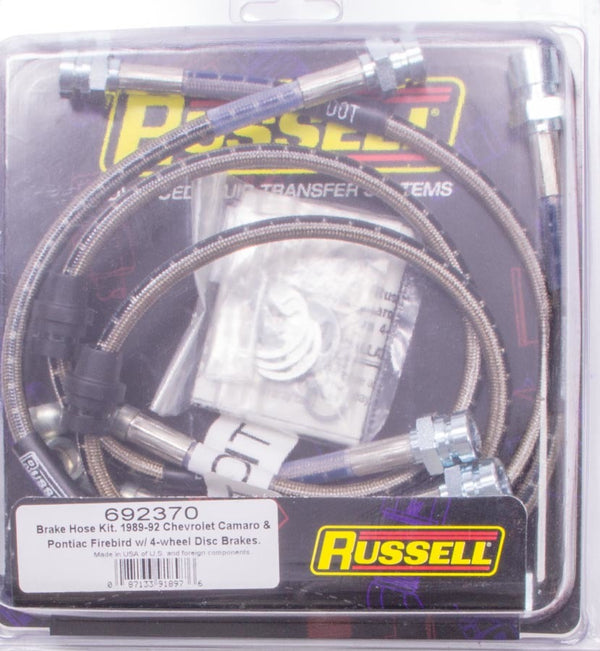 RUSSELL Front Brake Hose Kit 89-92 Camaro 692370