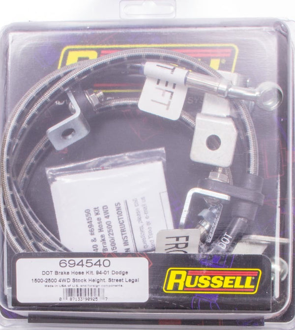 RUSSELL S/S Brake Line Kit 94-99 Dodge 4WD 694540