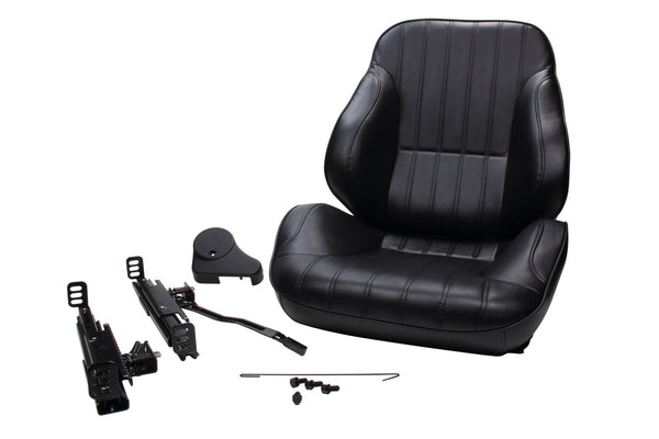 SCAT ENTERPRISES Rally Low Back Seat - RH - Black Vinyl 80-1050-51R