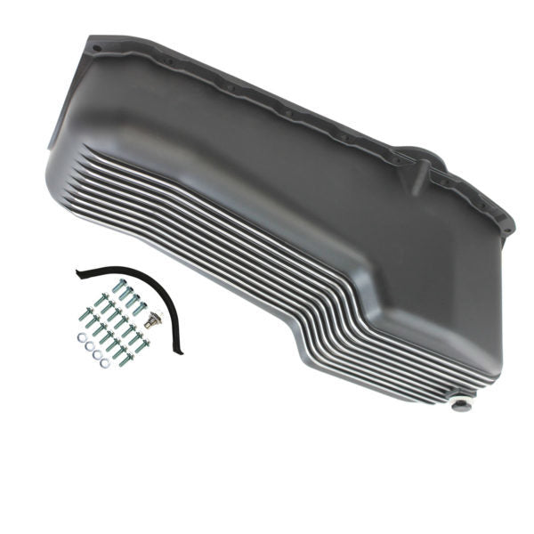SPECIALTY PRODUCTS COMPANY Oil Pan 1958-79 SB Chev y 262-400 Finned Black 8442BK
