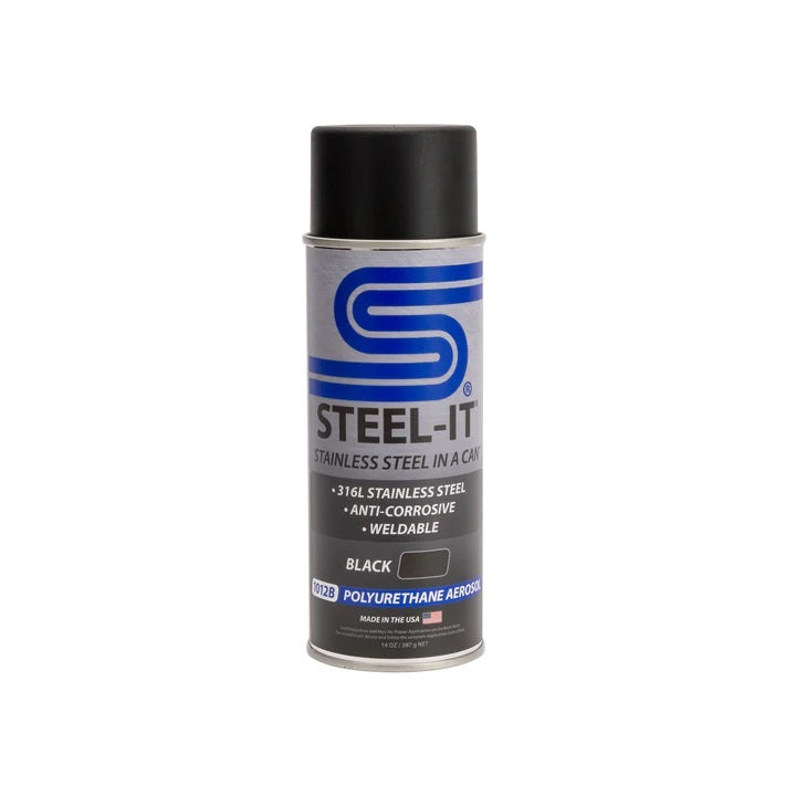 STEEL-IT Black Polyurethane 12oz Spray Can FGAE1012D