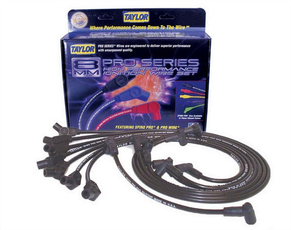 TAYLOR/VERTEX Spiro-Pro Custom 8Cyl. Plug Wire Set Black 74004