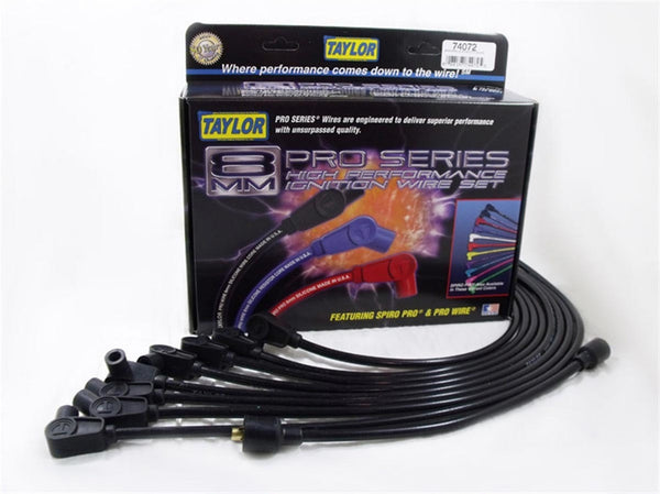 TAYLOR/VERTEX Spiro-Pro Custom 8 Cyl Plug Wire Set Black 74072