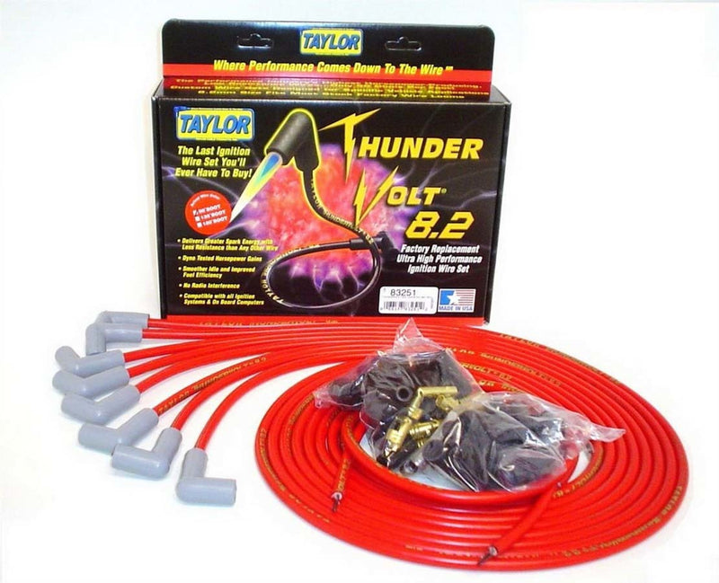 TAYLOR/VERTEX Univ Thundervolt Plug Wire Ste 90 deg Red 83251