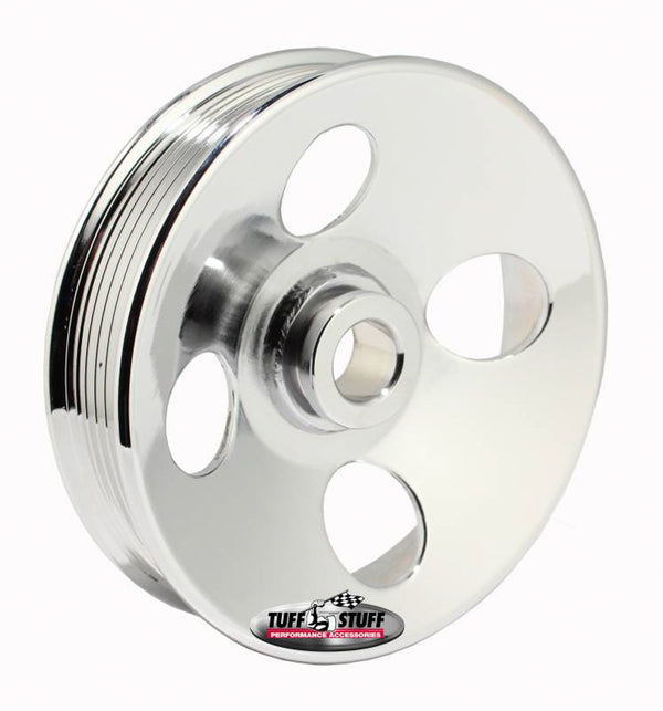 TUFF-STUFF Type II Power Steering Pulley 6 Groove Chrome 8487A