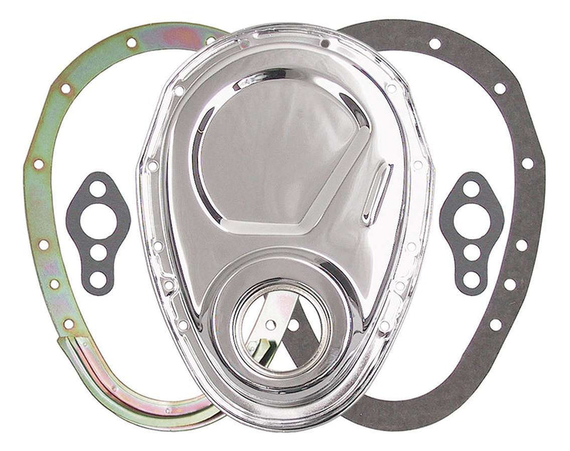 TRANS-DAPT SBC 2-Piece Timing Cover Chrome 8909