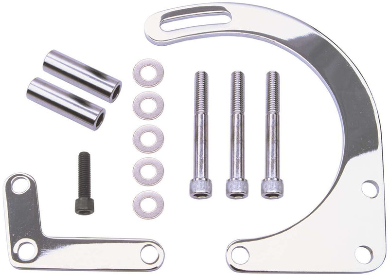 TRANS-DAPT 2pc. Lower Alt. Bracket Chrome 8990