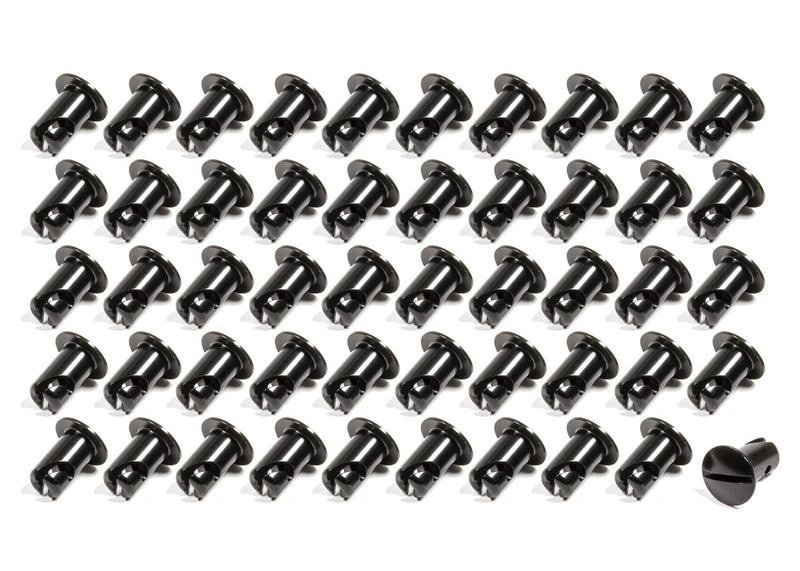 TRIPLE X RACE COMPONENTS Oval Head Button Alum Black .500 Long 50 Pack CH-4401-50BLK