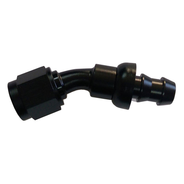 TRIPLE X RACE COMPONENTS #6 30 Degree Hose End Push Lock HF-13006BLK