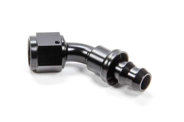 TRIPLE X RACE COMPONENTS #8 45 Degree Hose End Push Lock HF-14508BLK