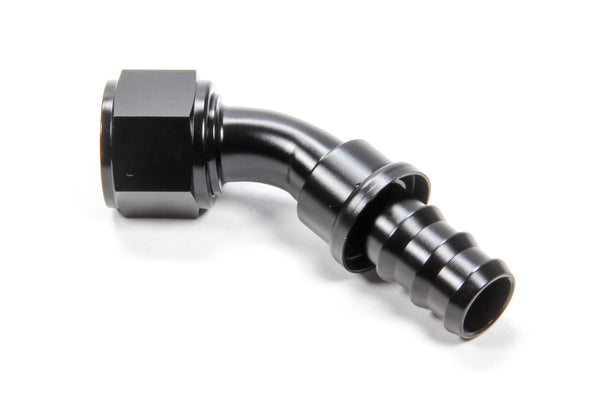 TRIPLE X RACE COMPONENTS #12 45 Degree Hose End Push Lock HF-14512BLK