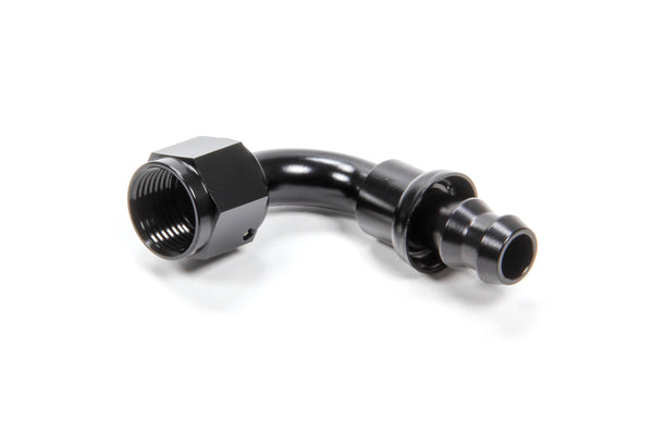 TRIPLE X RACE COMPONENTS #8 90 Degree Hose End Push Lock HF-19008BLK
