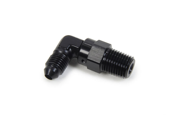 TRIPLE X RACE COMPONENTS AN to NPT Swivel 90 Deg #4 x 1/4 HF-93042BLK