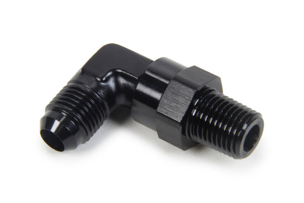 TRIPLE X RACE COMPONENTS AN to NPT Swivel 90 Deg #6 x 1/4 HF-93062BLK