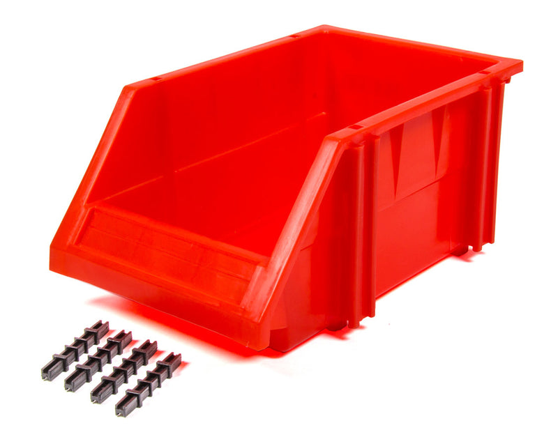 TRIPLE X RACE COMPONENTS Plastic Storage Bin Red 9-1/2 x 6-1/4 x 4-1/2 PA-PBIN-8077