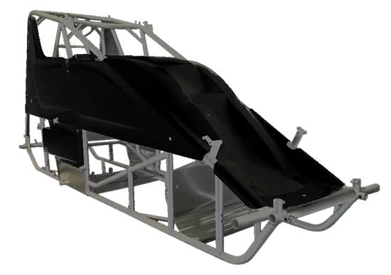 TRIPLE X RACE COMPONENTS Sprint Car Kit B X-Wedge Black Inside Rail Body SC-CH-1001872HOPT17