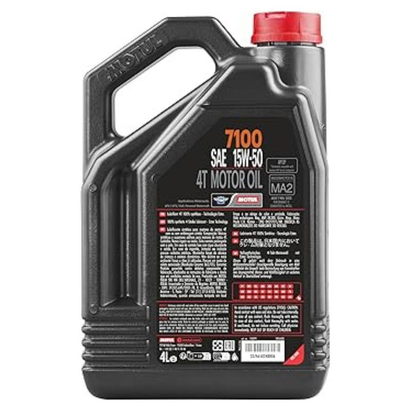 Motul 7100 15W-50 4T Full Synthetic Motorcycle Engine Oil 4L | Ester-Based 15W50 Motor Oil