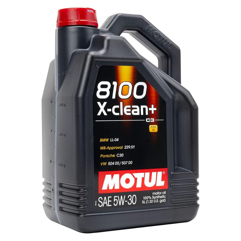 Motul 8100 X-Clean+ 5W30 100% Synthetic Engine Oil 5 Liter (106377)
